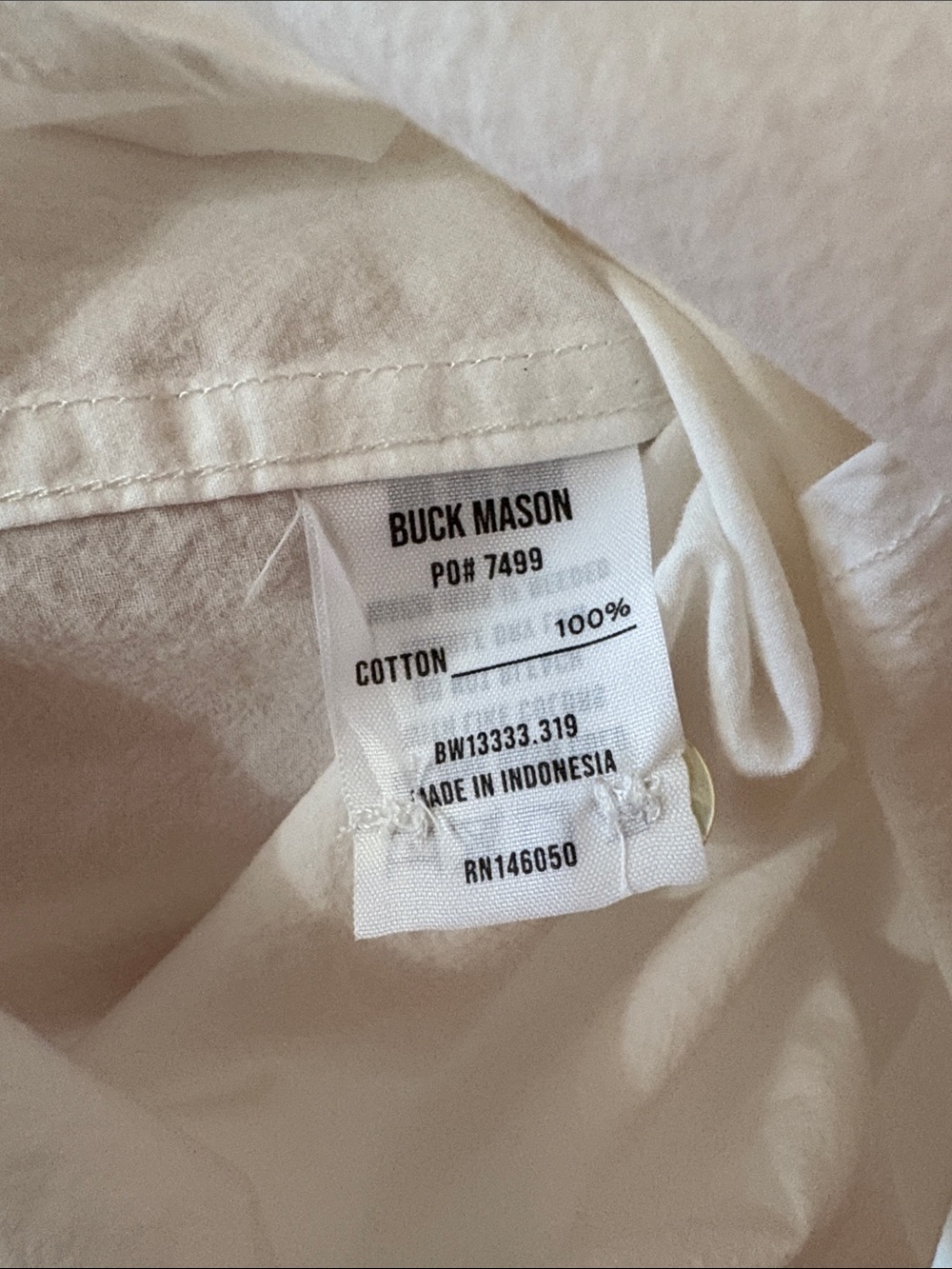 Buck Mason White Button-Down Shirt - Picture 4 of 5